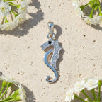 Sterling Silver 925 Seahorse CZ Pendant "Stormy"