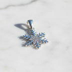 Sterling Silver 925 Snowflake CZ Pendant "Winter"