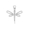 Sterling Silver 925 Dragonfly CZ Pendant "Fey"