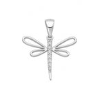 Sterling Silver 925 Dragonfly CZ Pendant "Fey"