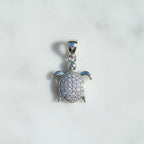 Sterling Silver 925 Sea Turtle CZ Pendant "Myrtle"