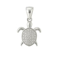 Sterling Silver 925 Sea Turtle CZ Pendant "Myrtle"