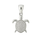 Sterling Silver 925 Sea Turtle CZ Pendant "Myrtle"