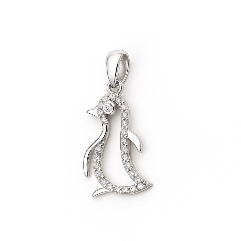 Silber 925 Pinguin CZ Anhänger "Galapagos"