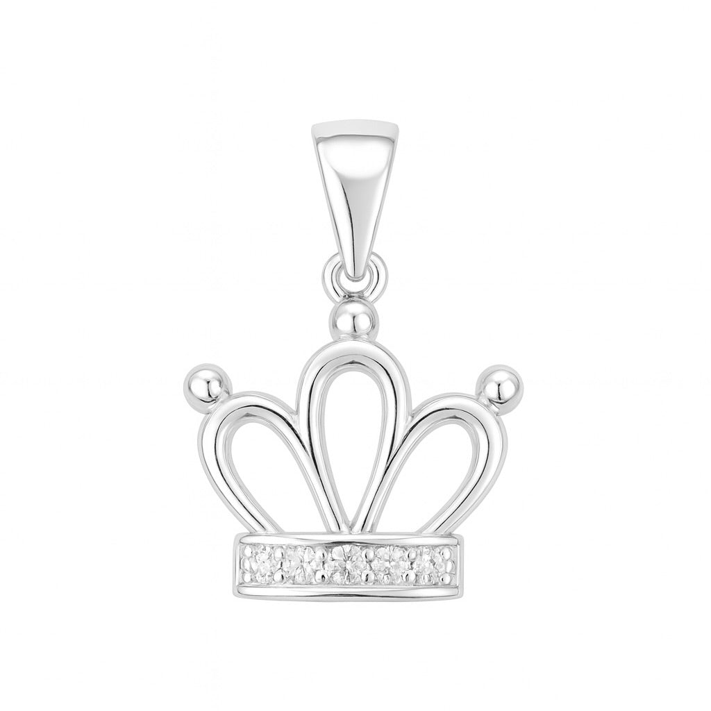Königliche Krone Zirkonia Anhänger aus 925er Sterlingsilber „Tiara“
