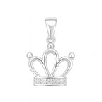 Sterling Silver 925 Royal Crown CZ Pendant "Tiara"