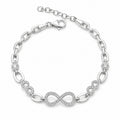 Sterling Silver 925 Infinity CZ Charm Chain Bracelet "Nth"