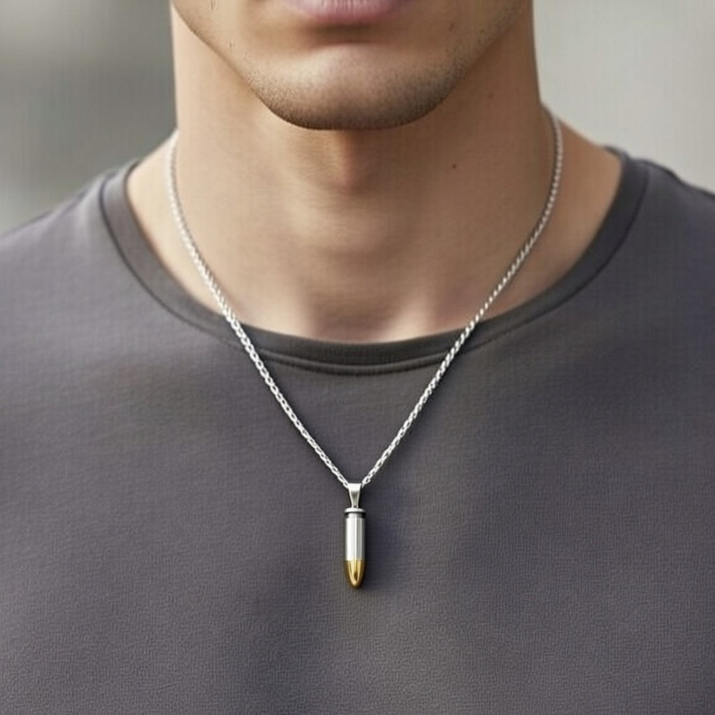 Sterling Silver 925 Bullet Pendant "Nod"