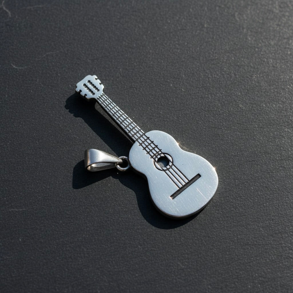 Gitarren-Anhänger aus Sterlingsilber 925, Unisex, „Jimi“