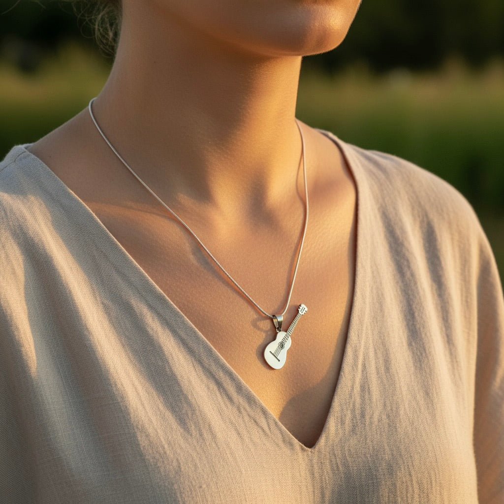Sterling Silver 925 Guitar Unisex Pendant "Jimi"