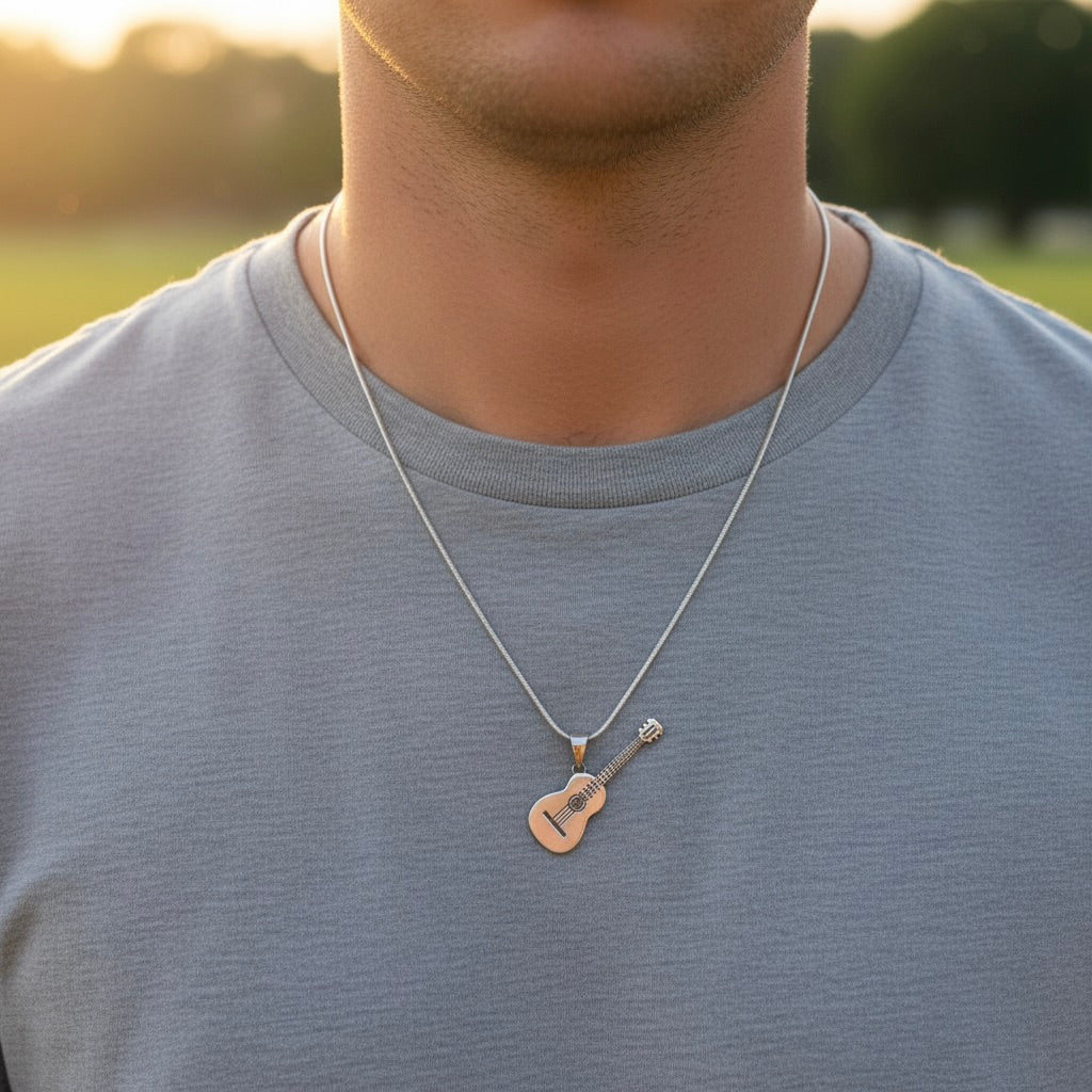 Sterling Silver 925 Guitar Unisex Pendant "Jimi"