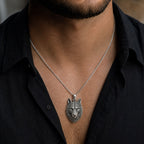 Sterling Silver 925 Wolf Head Pendant "Stark"