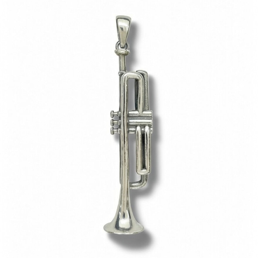Sterling Silver 925 Trumpet Unisex Pendant "Jazzy"