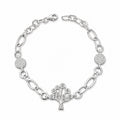 Sterling Silver 925 Tree of Life CZ Charm Chain Bracelet "Arbor"