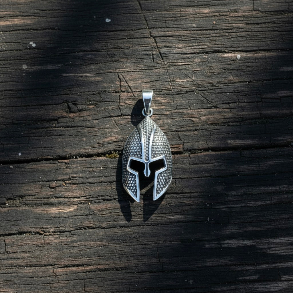 Sterling Silver 925 Spartan Helmet Warrior Pendant "Laconia"