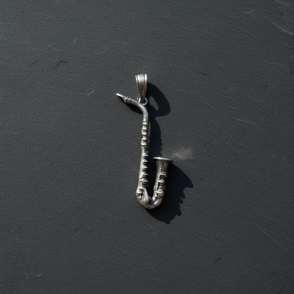 Sterling Silver 925 Saxophone Jazz Pendant "Alto"