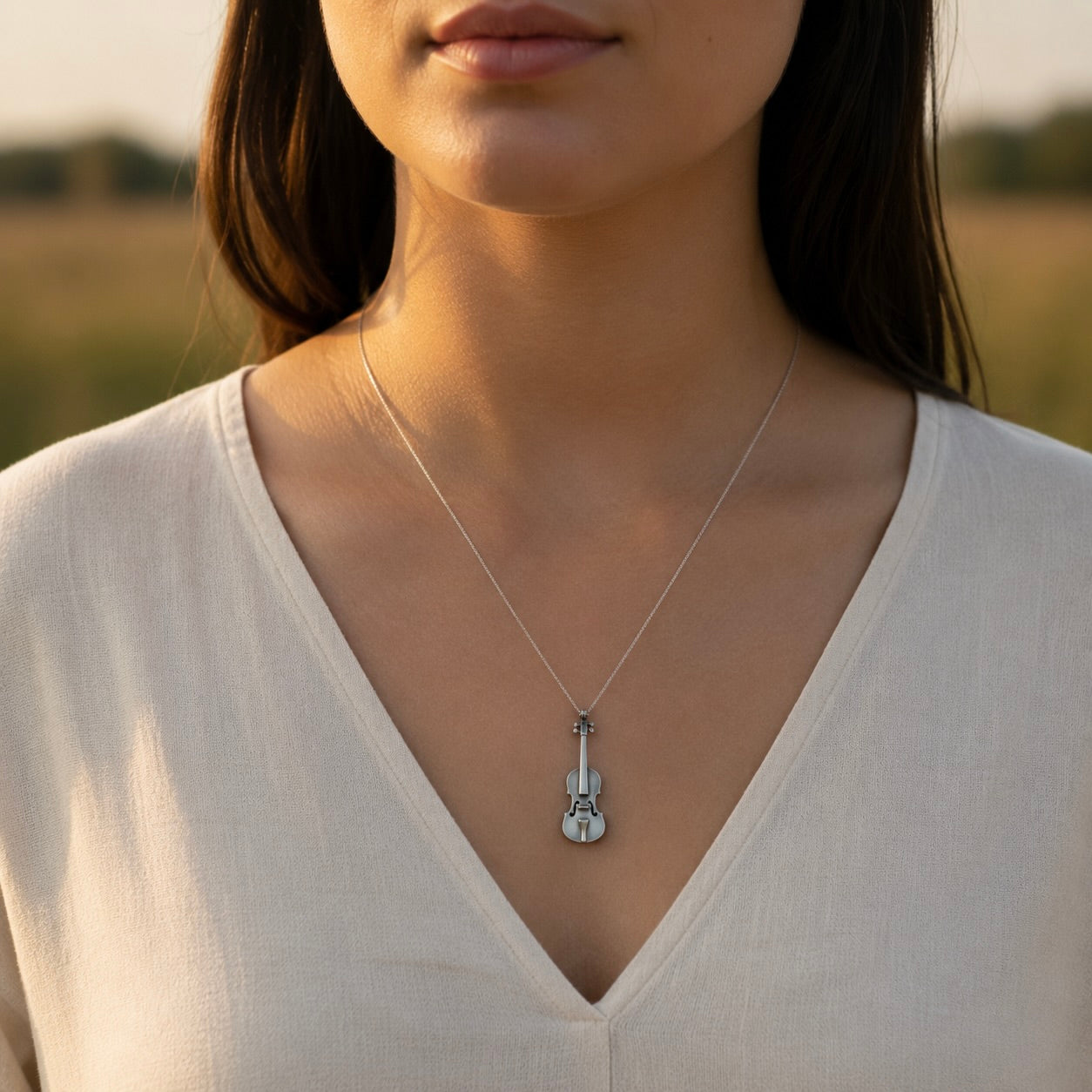 Sterling Silver 925 Violin Pendant "Cremona"
