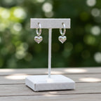 925er Sterling Silber Petite Herz Tropfen Hoop Ohrringe "Karina"