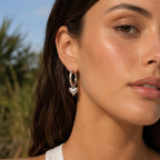 Sterling Silver 925 Petite Heart Drop Hoop Earrings "Karina"