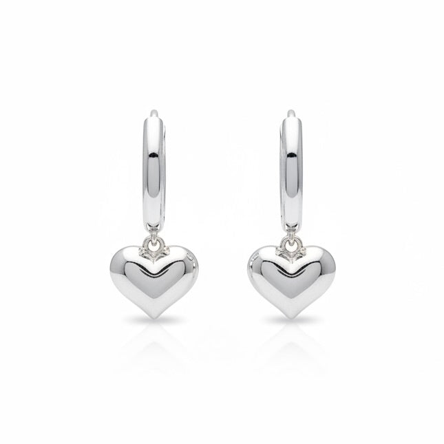 925er Sterling Silber Petite Herz Tropfen Hoop Ohrringe "Karina"