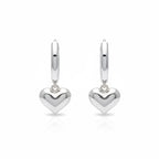 925er Sterling Silber Petite Herz Tropfen Hoop Ohrringe "Karina"
