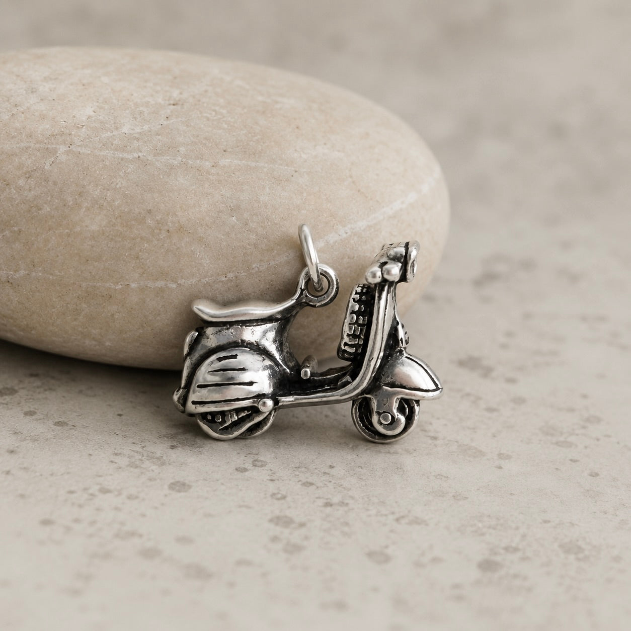 Sterling Silver 925 Vespa Scooter Charm Pendant "Audrey"