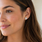Sterling Silver 925 Halo Heart CZ Stud Earrings "Ore"