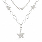 Sterling Silver 925 Seastar CZ Pendant Necklace "Venus"