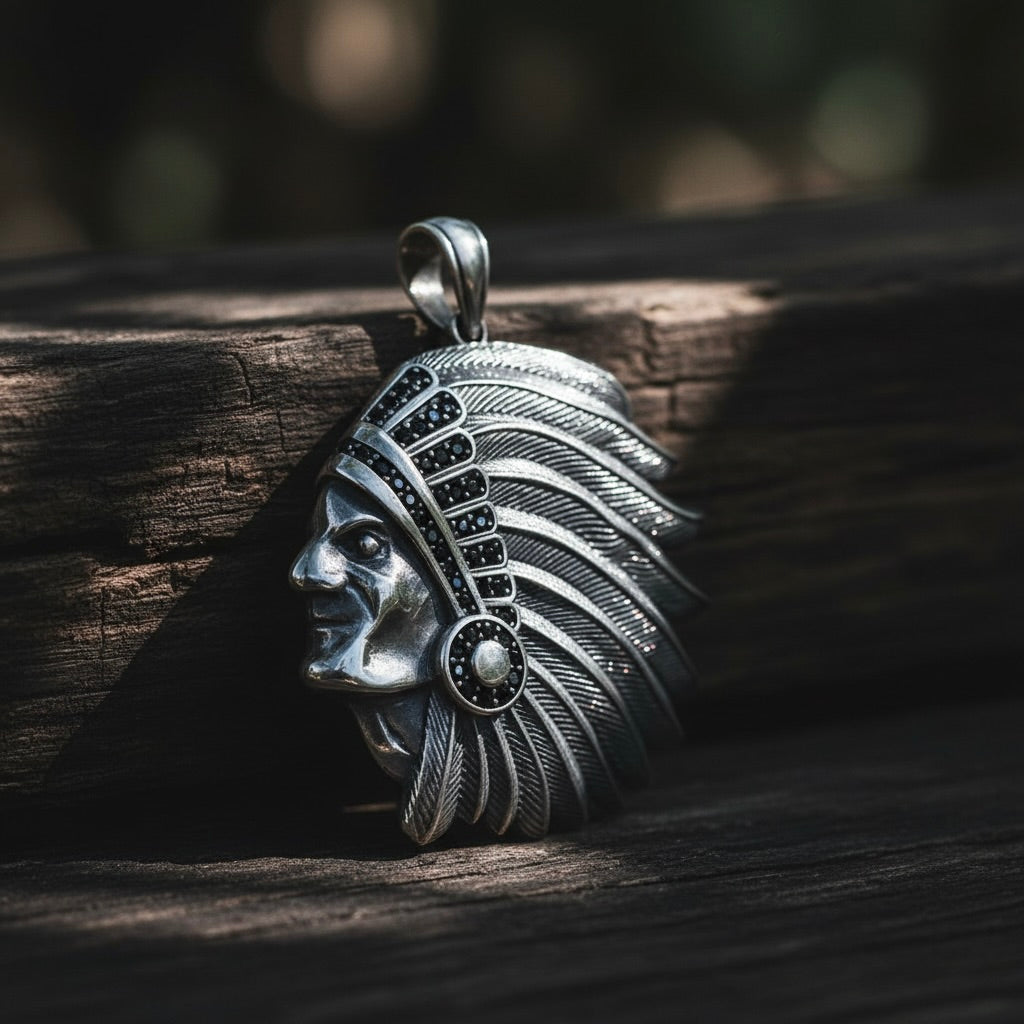 Sterling Silver 925 Native American Pendant "Spirit"