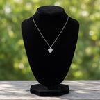 Sterling Silver 925 Halo Heart CZ Charm Necklace Pendant "Ore"
