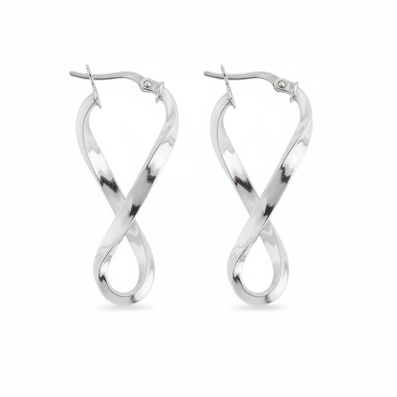 Ohrringe Sterling-Silber 925 Infinity Twist Hoop „Olivia“