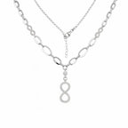 Sterling Silver 925 Infinity CZ Pendant Necklace "Nth"