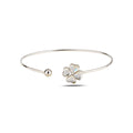 Sterling Silver 925 Clover Swarovski Crystals Cuff Bracelet "Blessed"
