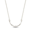 Sterling Silver 925 Arch Pendant Swarovski Crystals Necklace "Grin"
