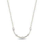 Sterling Silver 925 Arch Pendant Swarovski Crystals Necklace "Grin"