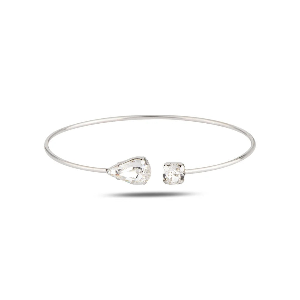 Armspange aus 925er Sterlingsilber mit Swarovski-Kristallen „Toi et Moi“