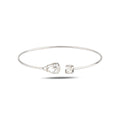 Sterling Silver 925 Swarovski Crystal Cuff Bracelet "Toi et Moi"