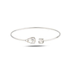 Sterling Silver 925 Swarovski Crystal Cuff Bracelet "Toi et Moi"
