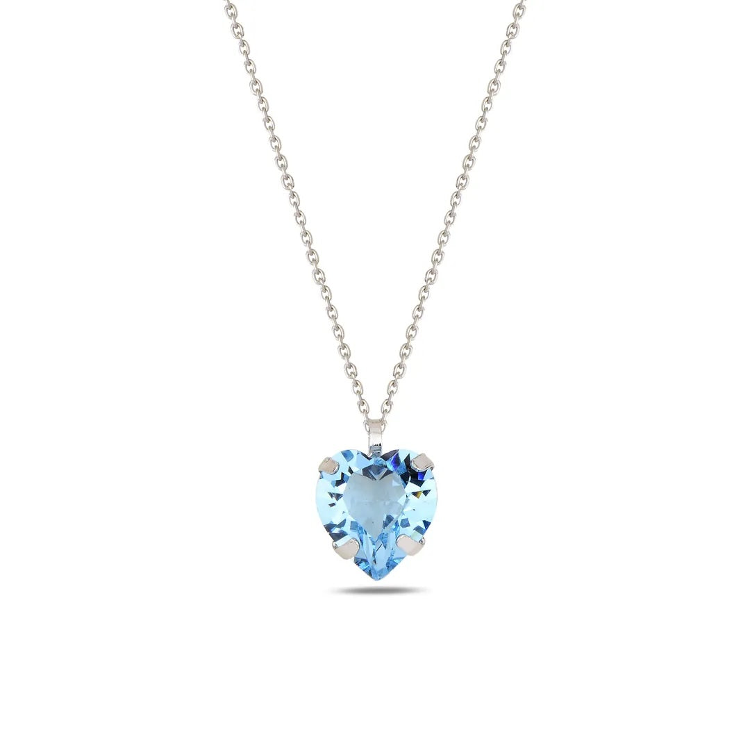 Sterling Silver 925 Heart Swarovski Crystal Necklace Pendant "Veritas"