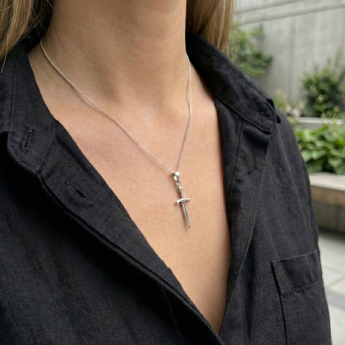 Sterling Silver 925 Sword Dagger Pendant “Valour”