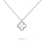 Sterling Silver 925 Mother of Pearl Clover Necklace Pendant "Luminous"