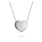 Sterling Silver 925 Heart Charm Chain Necklace "Cora"