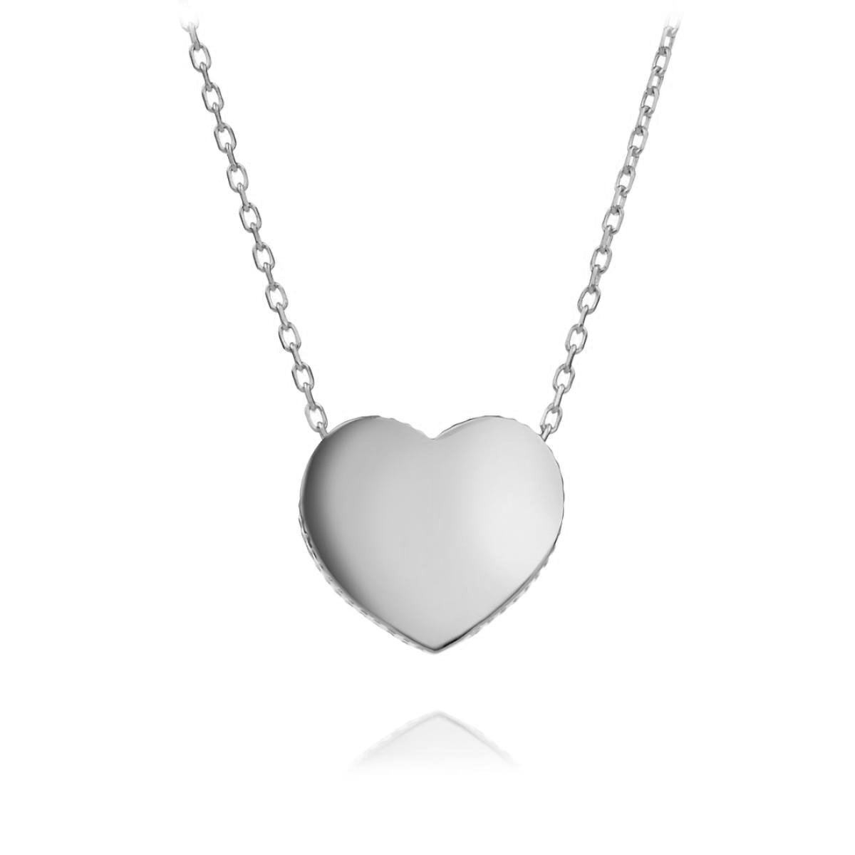 Sterling Silver 925 Heart Charm Chain Necklace "Cora"