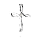 Sterling Silver 925 Cross CZ Pendant “Twist Light”