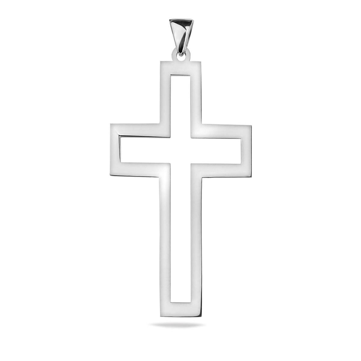 Sterling Silver 925 Open Outline Cross Pendant "X"