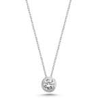 Sterling Silver 925 Necklace CZ Pendant “Solitaire Glare”