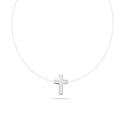 Sterling Silver 925 Cross Charm Cord Necklace "Invisible Faith"