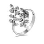 Sterling Silver 925 Leaf Wrap Ring "Rachilla"