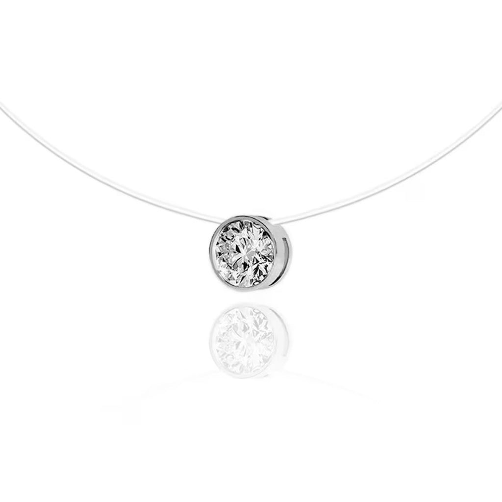Kordelkette aus Sterlingsilber 925 mit Zirkonia-Solitär „Lumière“