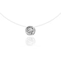Sterling Silver 925 CZ Solitaire Cord Necklace "Lumière"